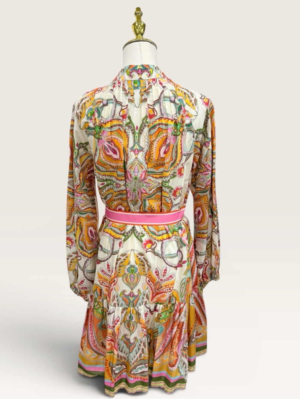Antonio Melani Brynn Floral Print Dress Mock Neck Long Sleeve Self-Tie Dress SZ4 - Picture 8 of 15